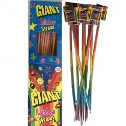 Joy's De'Lights Giant Rainbow Sherbet Straw Single All Candy