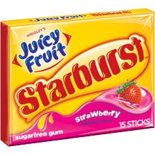Joy's De'Lights Juicy Fruit Starburst Gum Strawberry Sugar Free