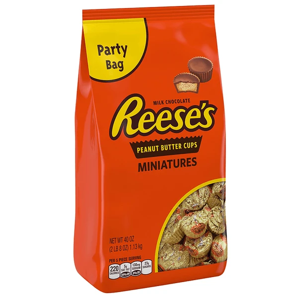Joy's De'Lights Reeses Minatures Party Bag 1.13kg 1 Joy's De'Lights Reeses Minatures Party Bag 1.13kg