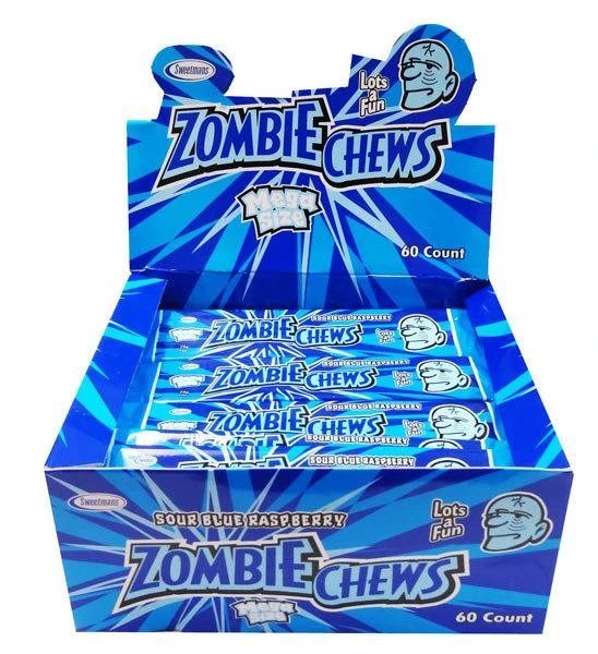 Joy's De'Lights Parties Zombie Chews Sour Blue Raspberry Small Bulk 1 Joy's De'Lights Parties Zombie Chews Sour Blue Raspberry Small Bulk