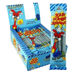 Joys Delights Lolly Shop Online Sour Power Straws Blue Raspberry Bulk