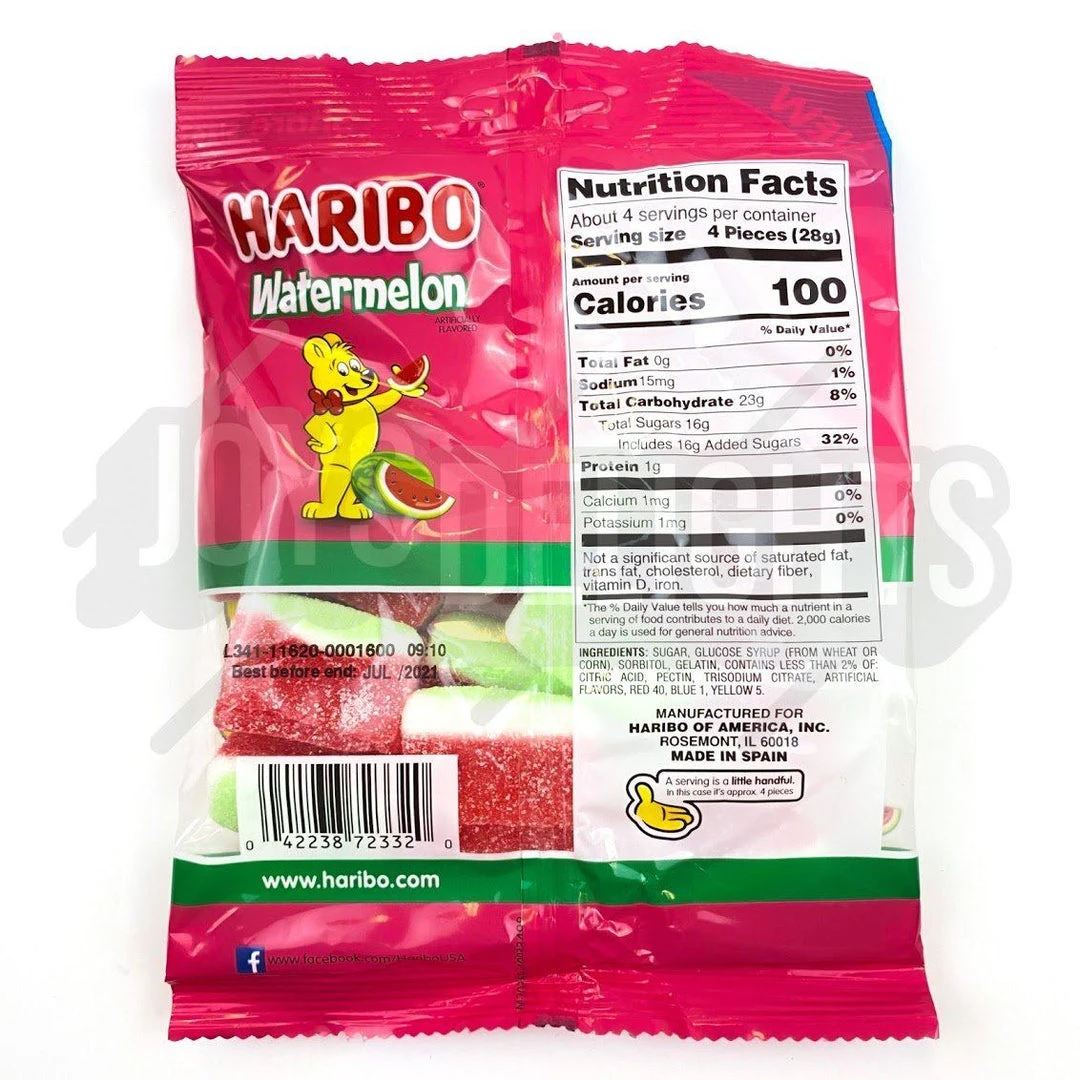 Joys Delights Lolly Shop Online Gummy Haribo Soft Watermelon 117g 2 Joys Delights Lolly Shop Online Gummy Haribo Soft Watermelon 117g
