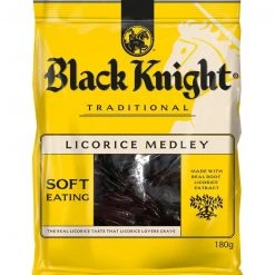 Joys Delights Lolly Shop Online UK Lollies Black Knight Licorice Medley 180g Bag