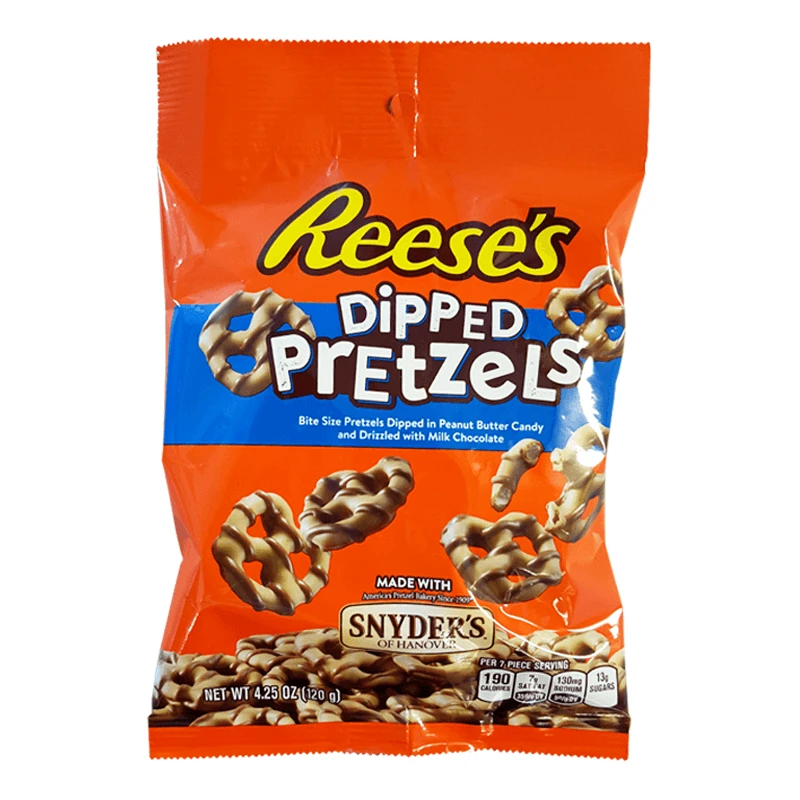 Joys Delights Lolly Shop Online Milk Chocolate Reese's Dipped Pretzels 120g 2 Joys Delights Lolly Shop Online Milk Chocolate Reese's Dipped Pretzels 120g