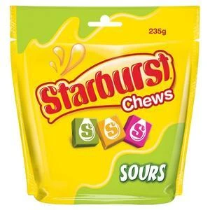Joys Delights Lolly Shop Online Starburst Chews Sour 235g 1 Joys Delights Lolly Shop Online Starburst Chews Sour 235g